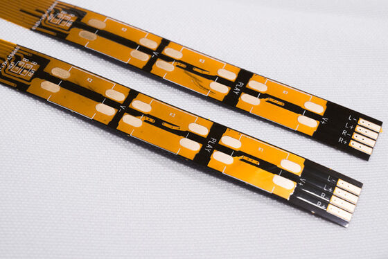 Placa de Circuito Flexível Dupla Camada FPC Placa de Circuito Flexível com Película Amarela Dupla Face, Superfície Banhada a Ouro e Nível de Proteção contra Incêndio V0